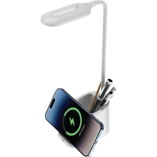 [ITWC 1226] ALMERE - Giftology 3-in-1 Desk Lamp with 15W Wireless Charger & Pen Holder - White